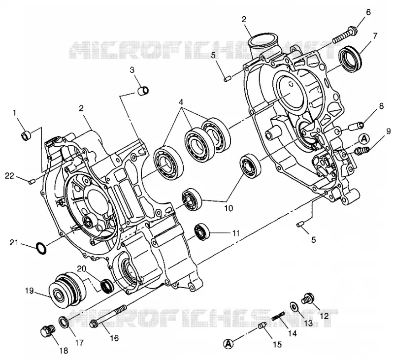CRANKCASE  SCRAMBLER 500 W97BC50A (4943074307D003)