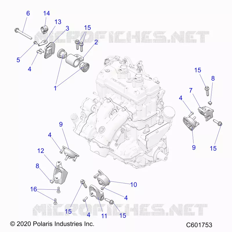 ENGINE, MOUNTING & LONG BLOCK