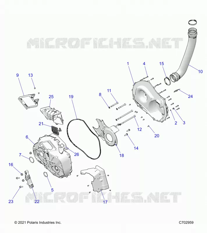 DRIVE TRAIN, CLUTCH COVER AND DUCTING