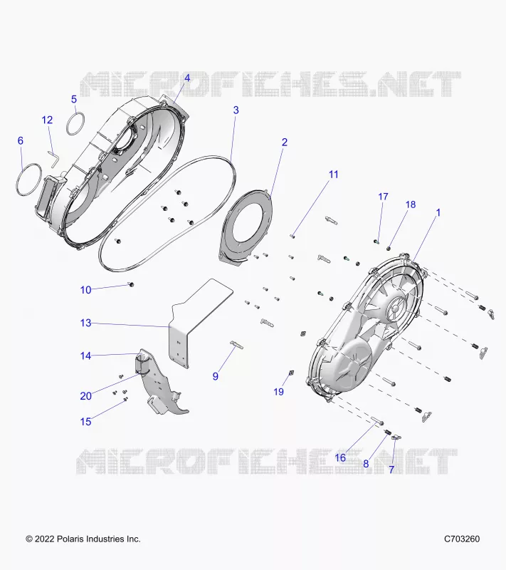DRIVE TRAIN, CLUTCH COVER, INNER/OUTER