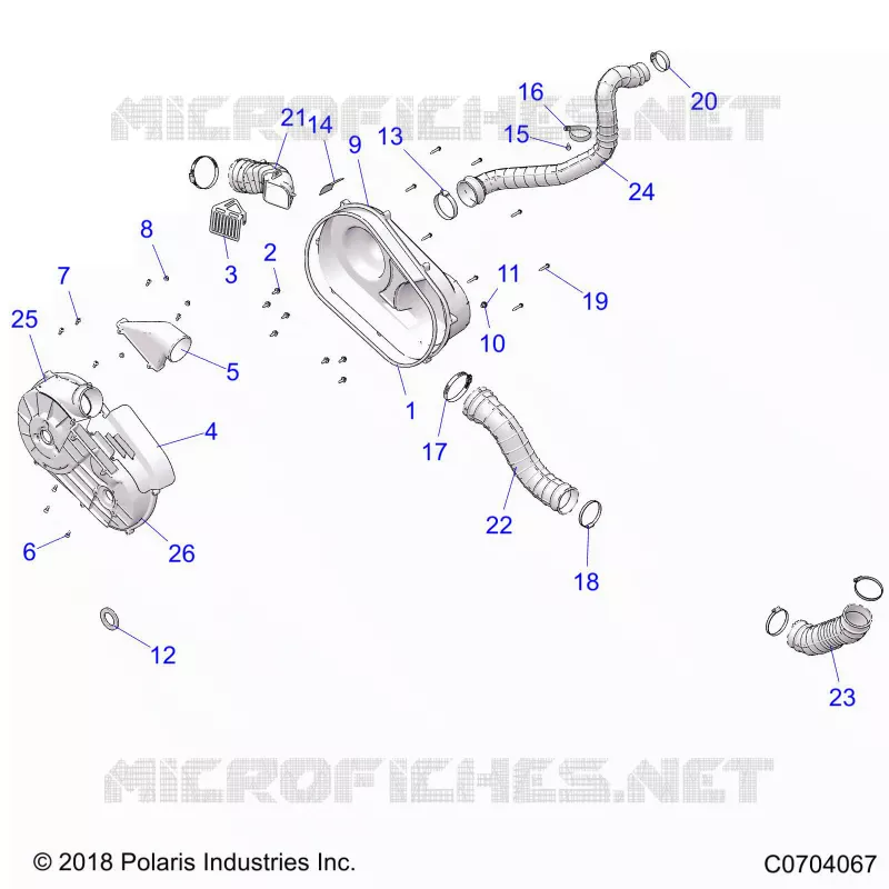 DRIVE TRAIN, CLUTCH COVER AND DUCTING