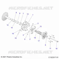 DRIVE TRAIN, PRIMARY CLUTCH -Z22NAK99AK/AR/BK/BR/NAV99AK/AR/BK/BR (C1323317-01)
