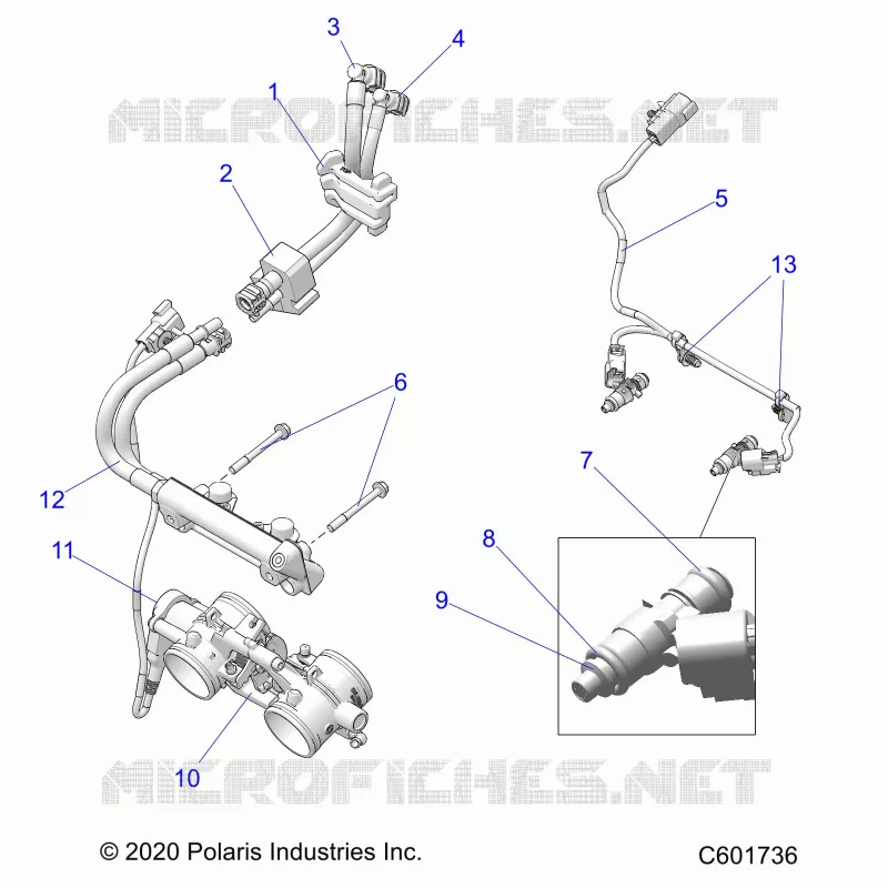 FUEL SYSTEM, RAIL, LINES AND THROTTLE BODY