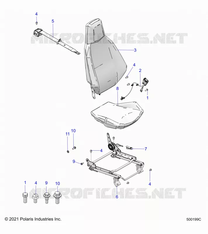 SEAT (DRIVER) AND SEAT BELT MOUNTING -T24AALHB/GB (500199C)
