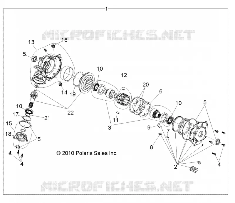 DRIVE TRAIN, FRONT GEARCASE INTERNALS (BUILT 3/05/10 AND AFTER)