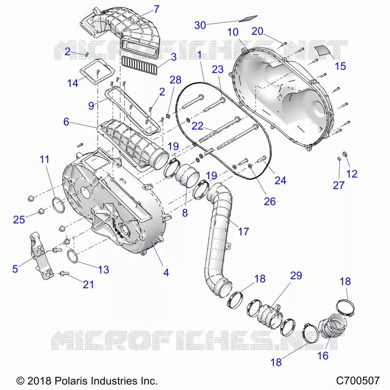 DRIVE TRAIN, CLUTCH COVER AND DUCTING