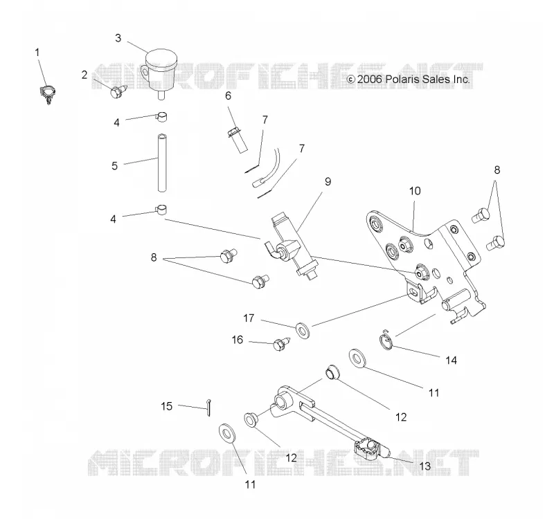 REAR BRAKE MASTER CYLINDER AND PEDAL