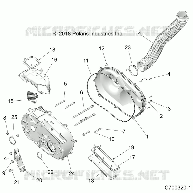 DRIVE TRAIN, CLUTCH COVER AND DUCTING