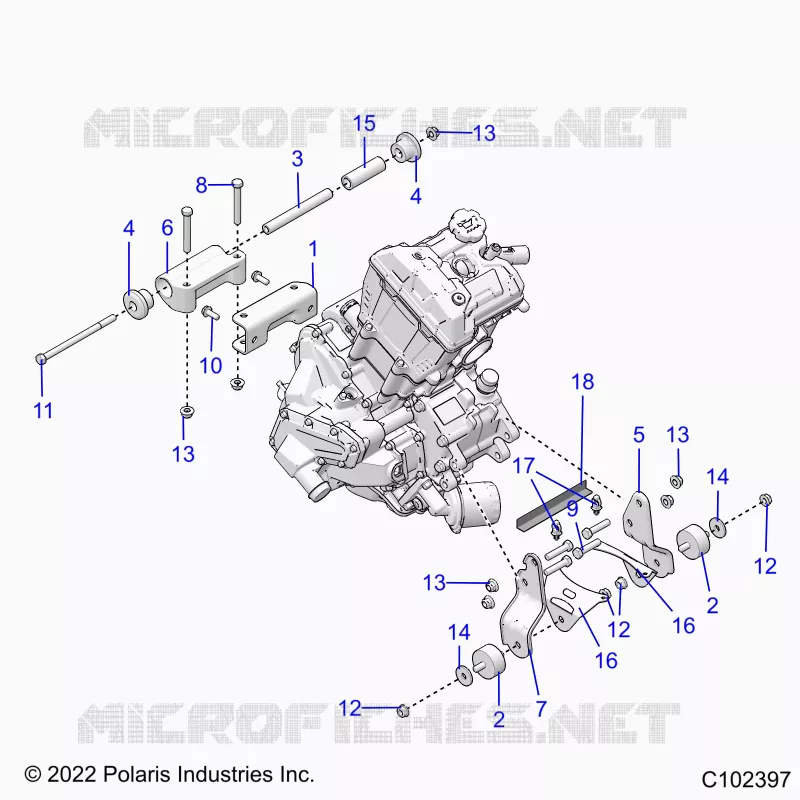 ENGINE, MOUNTING & LONG BLOCK