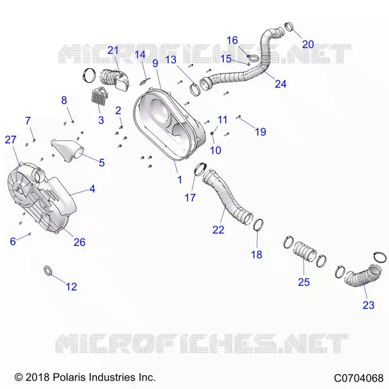 DRIVE TRAIN, CLUTCH COVER AND DUCTING