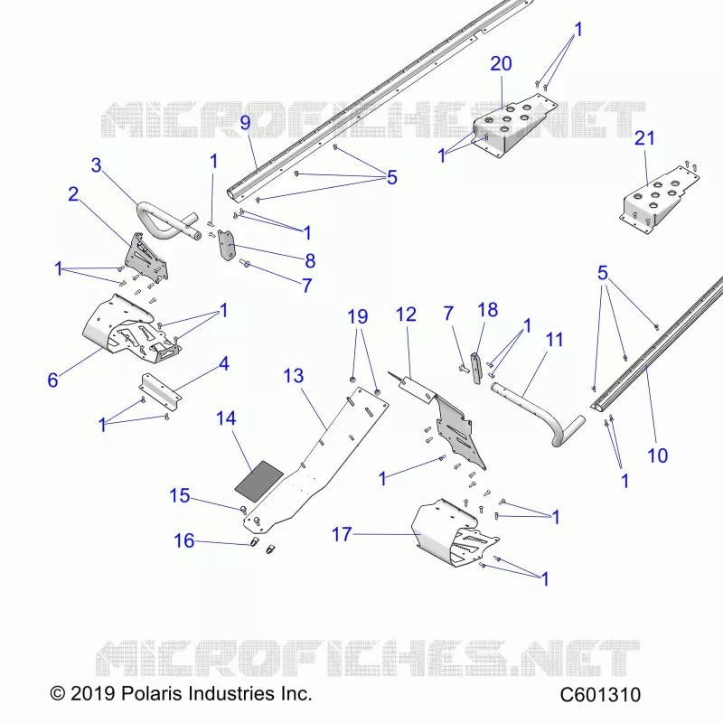 CHASSIS, CLUTCH GUARD, FOOTRESTS, TUNNEL GRIPS