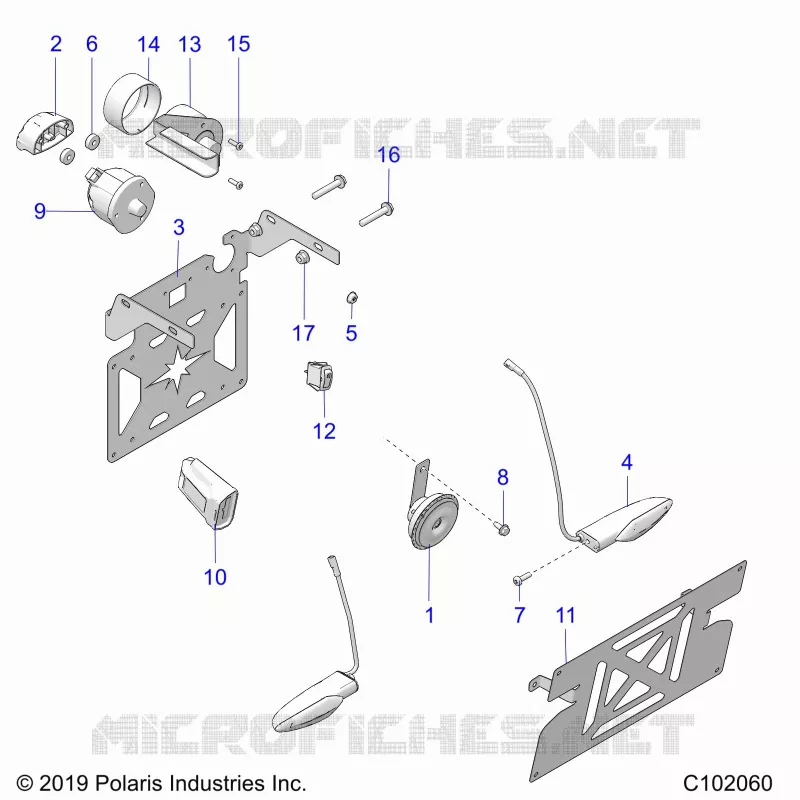 HORN, LICENSE PLATE, SWITCHES