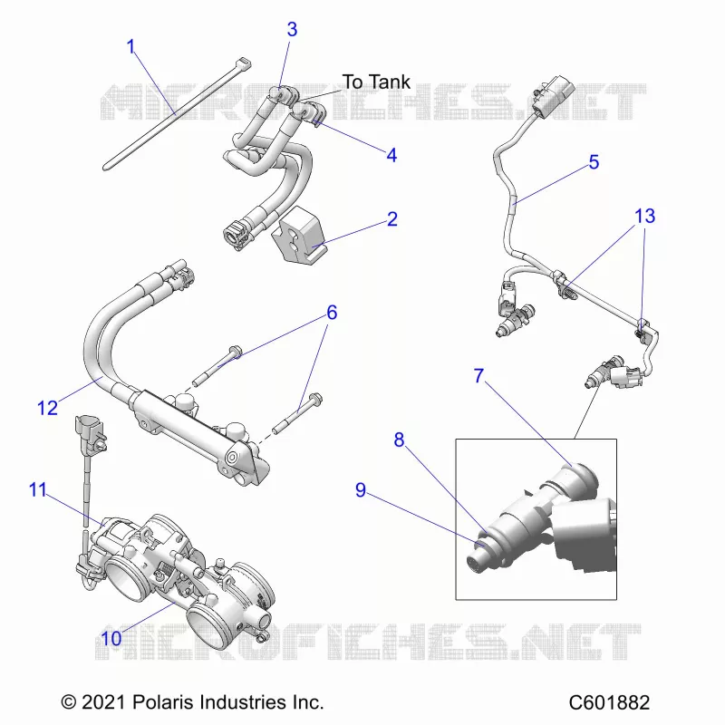 FUEL SYSTEM, RAIL, LINES AND THROTTLE BODY