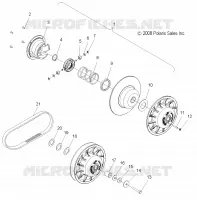 DRIVE TRAIN, SECONDARY CLUTCH AND DRIVE BELT