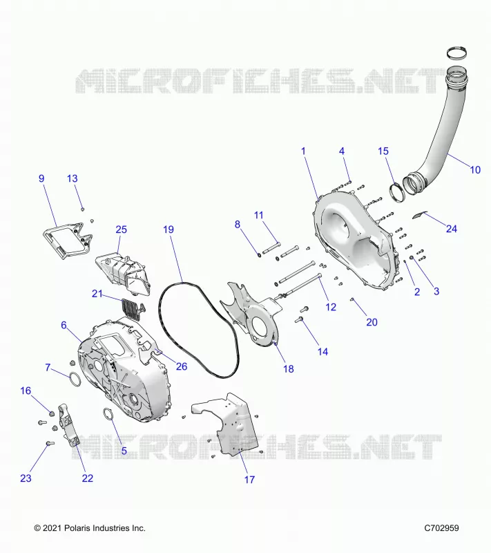 DRIVE TRAIN, CLUTCH COVER AND DUCTING