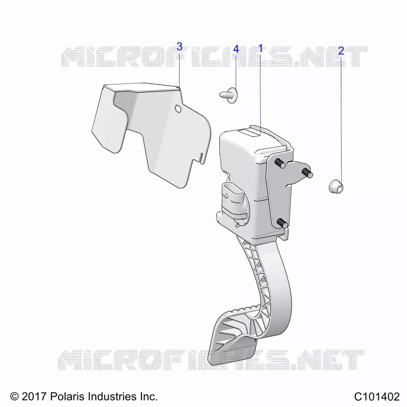 ENGINE, THROTTLE PEDAL AND MOUNT
