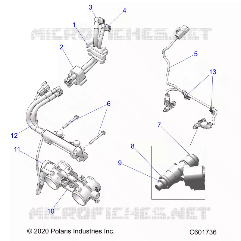 FUEL SYSTEM, RAIL, LINES AND THROTTLE BODY