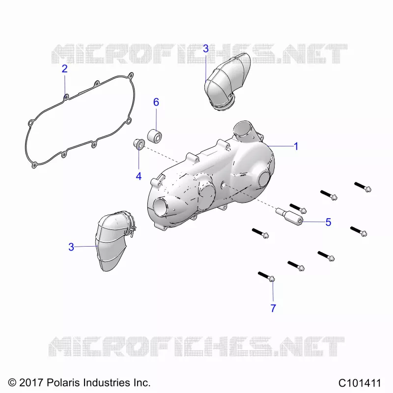 DRIVE TRAIN, CLUTCH COVER AND DUCTING