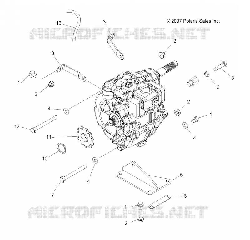 DRIVE TRAIN, GEARCASE MOUNTING