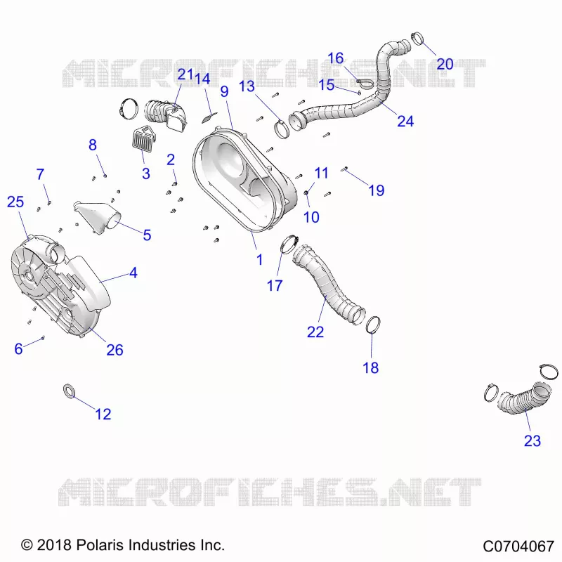 DRIVE TRAIN, CLUTCH COVER AND DUCTING