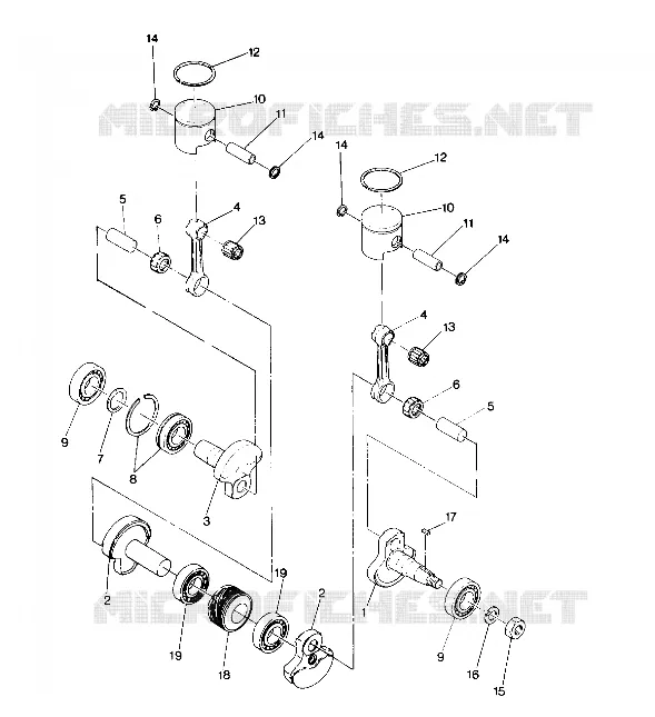 PISTON AND CRANKSHAFT SPRINT E/S (4915431543025A)