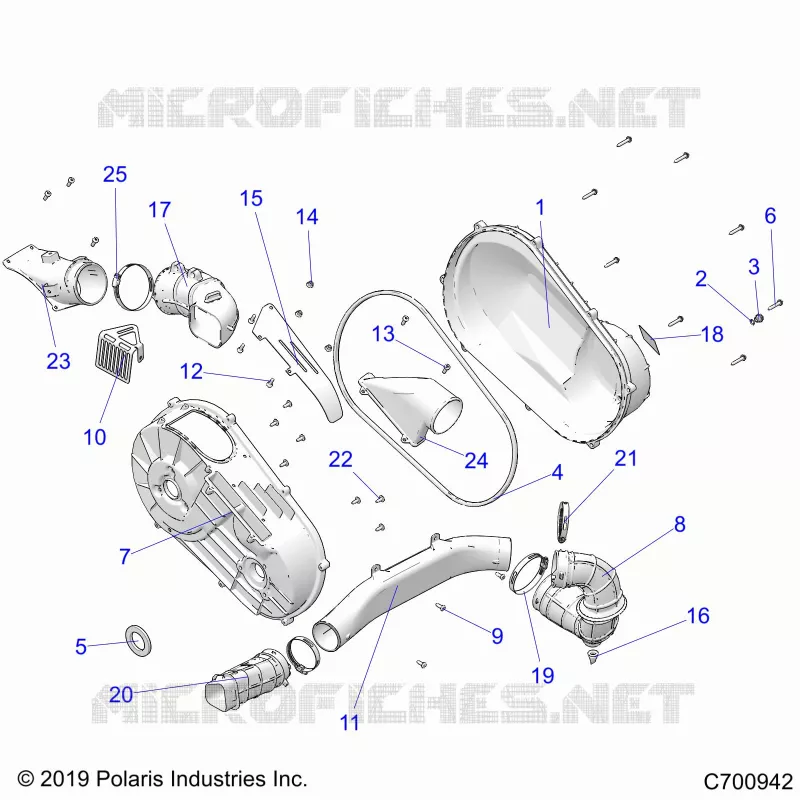 DRIVE TRAIN, CLUTCH COVER AND DUCTING