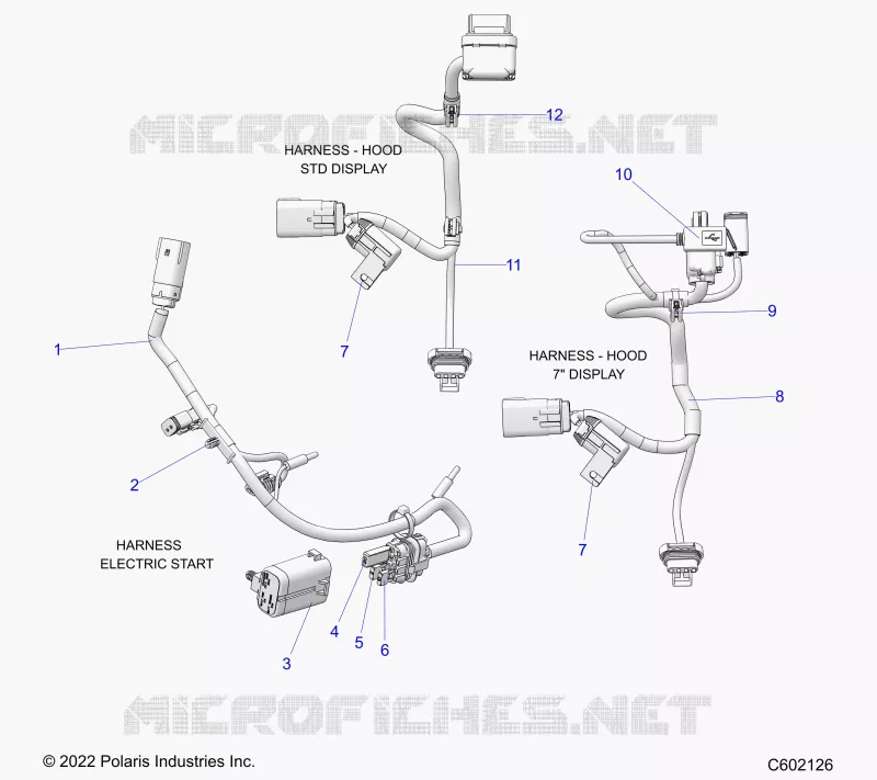 ELECTRICAL, WIRE HARNESS, HOOD, ELECTRIC START