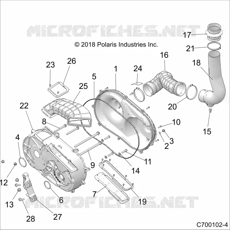 DRIVE TRAIN, CLUTCH COVER AND DUCTING