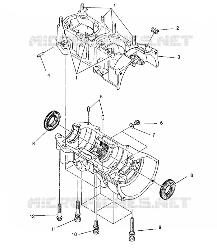 CRANKCASE ASSEMBLY 440 XCR 0951660 (4929112911C009)