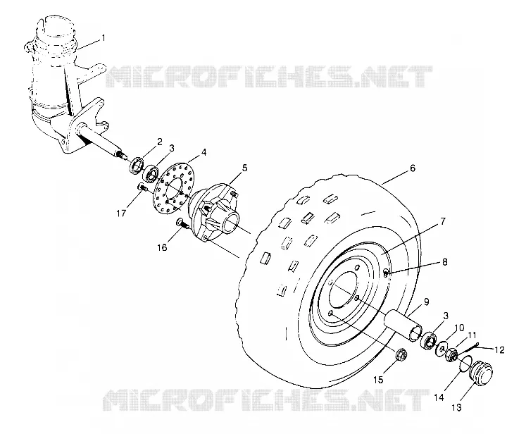FRONT WHEEL ASSEMBLY TRAIL BLAZER W957221 (4930363036B002)