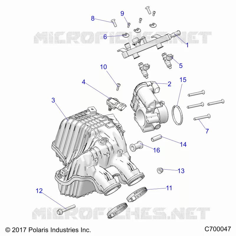ENGINE, AIR INTAKE MANIFOLD, THROTTLE BODY, FUEL RAIL