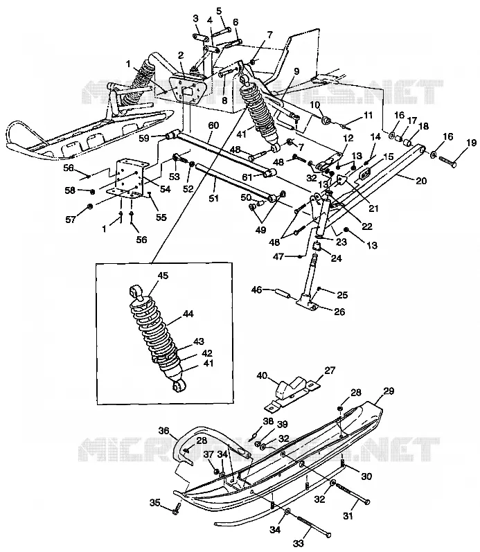 FRONT SUSPENSION AND SKI