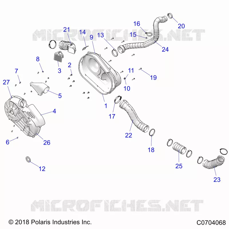 DRIVE TRAIN, CLUTCH COVER AND DUCTING