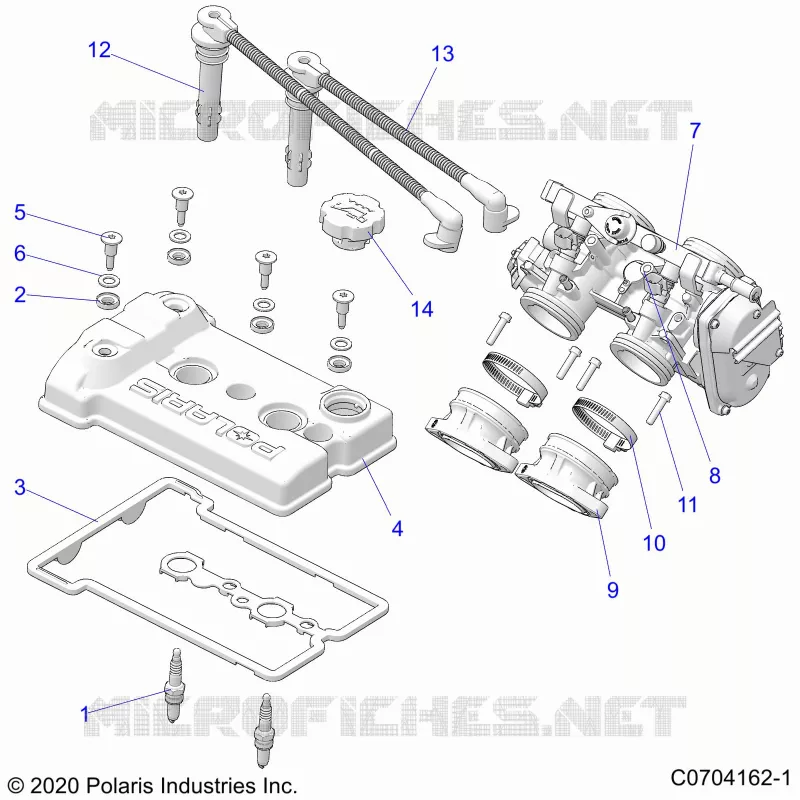ENGINE, THROTTLE BODY AND VALVE COVER