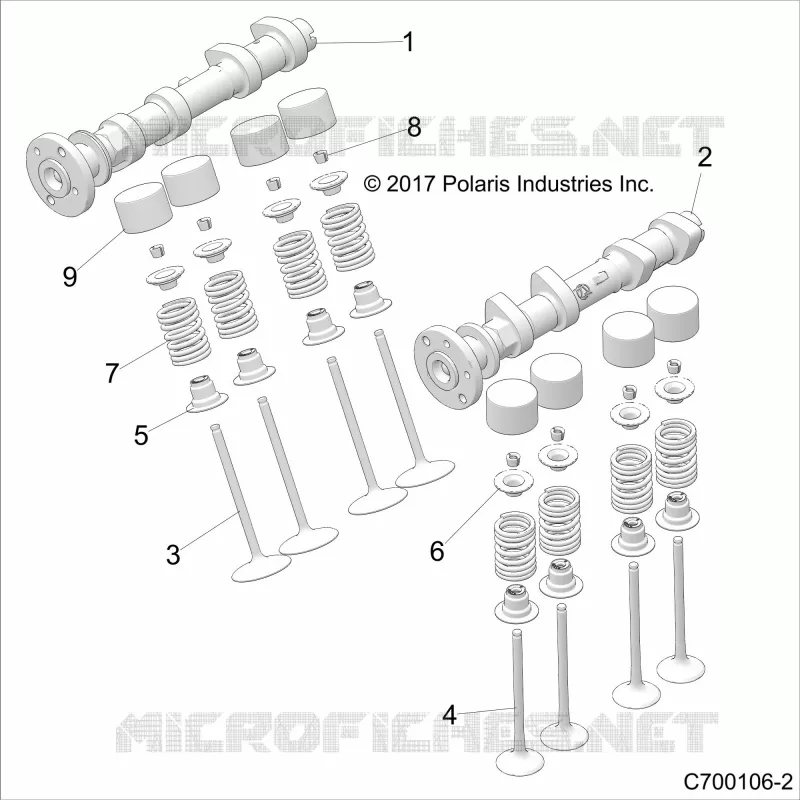 ENGINE, CAM SHAFTS AND VALVES
