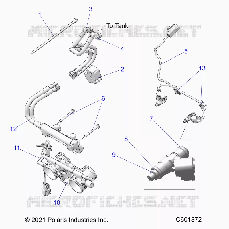 FUEL SYSTEM, RAIL, LINES AND THROTTLE BODY