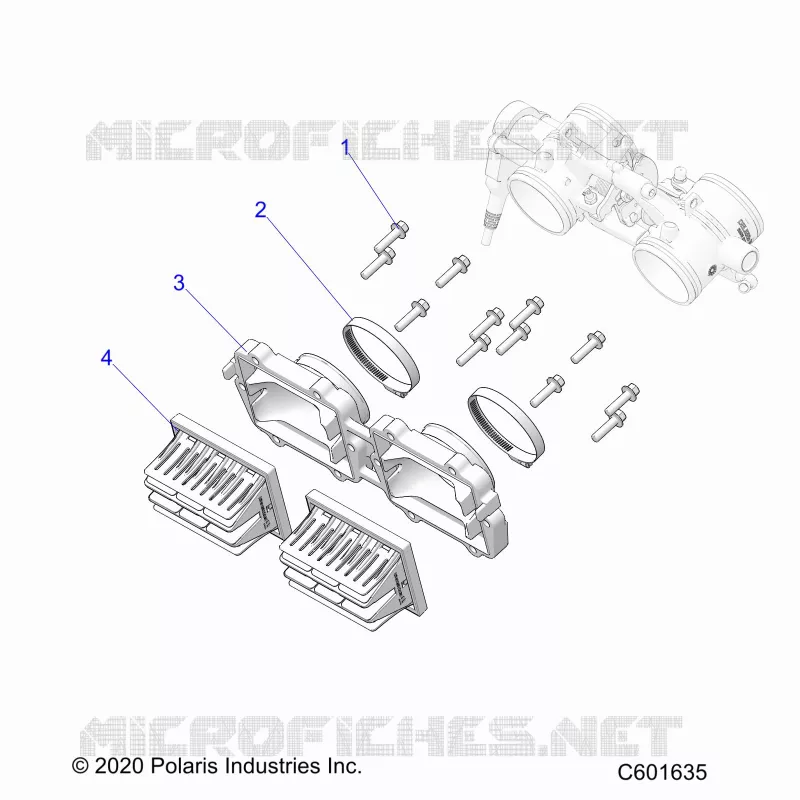 ENGINE, REED VALVE AND THROTTLE BODY ADAPTOR -S24TDL8RS (C601635)