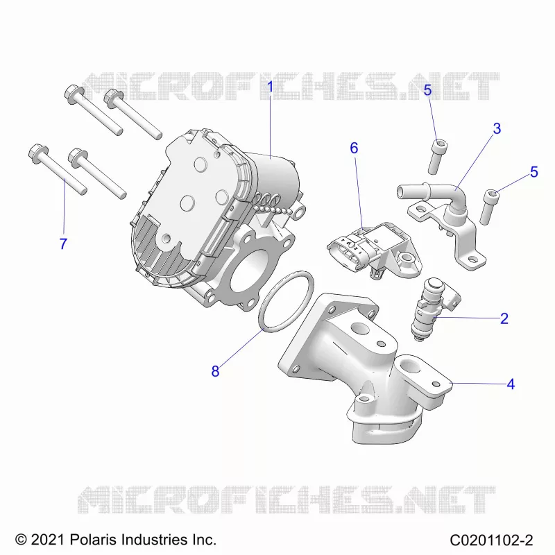 ENGINE, THROTTLE BODY AND FUEL RAIL