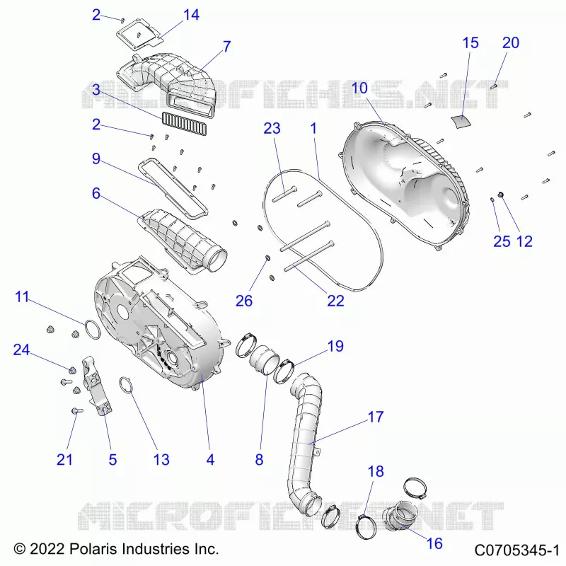 DRIVE TRAIN, CLUTCH COVER AND DUCTING