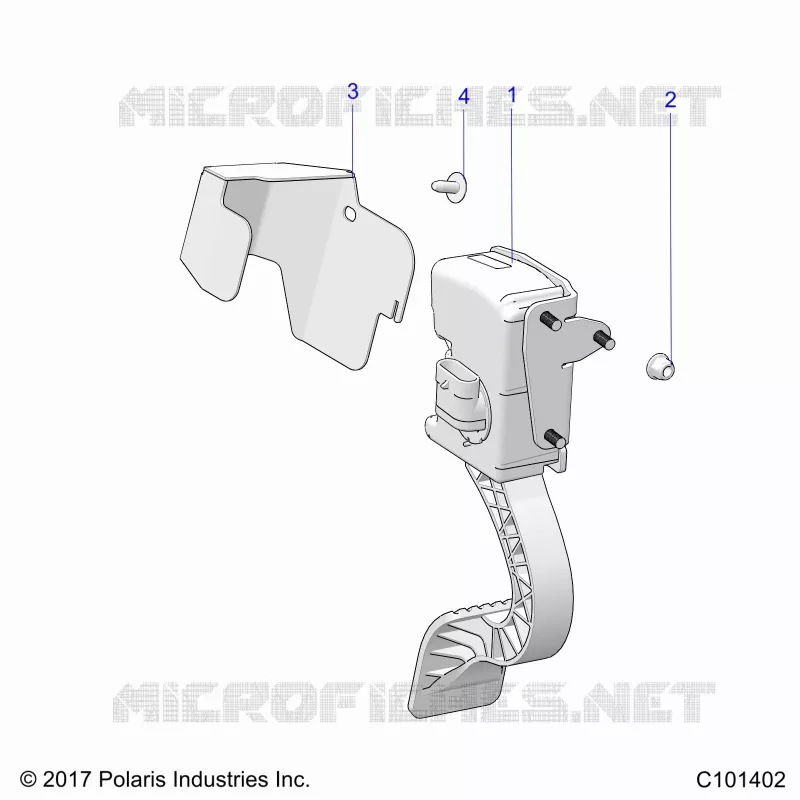 ENGINE, THROTTLE PEDAL AND MOUNT