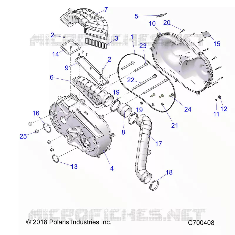 DRIVE TRAIN, CLUTCH COVER AND DUCTING