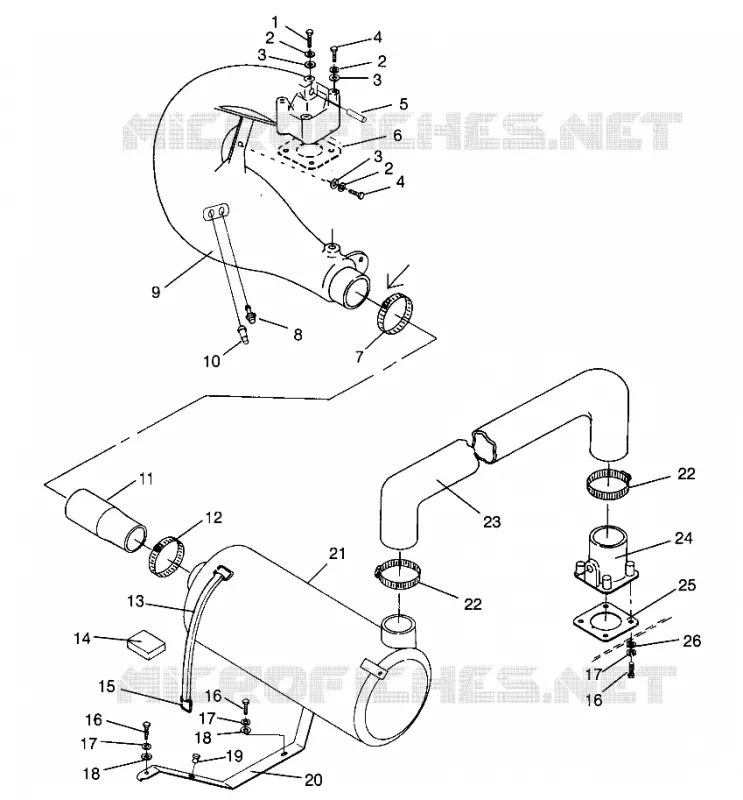 EXHAUST SYSTEM SL 700 B964066 AND  INTL. SL 700 I964066 (4935633563B005)