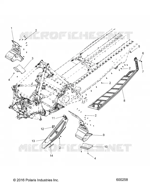 CHASSIS, CLUTCH GUARD, FOOTRESTS, AND RUNNINGBOARDS