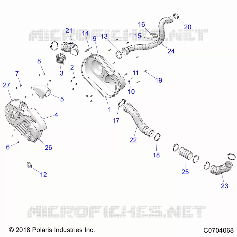 DRIVE TRAIN, CLUTCH COVER AND DUCTING