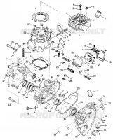 CRANKCASE AND CYLINDER (SPORT) SPORT 400L W97BA38C (4940124012C011)