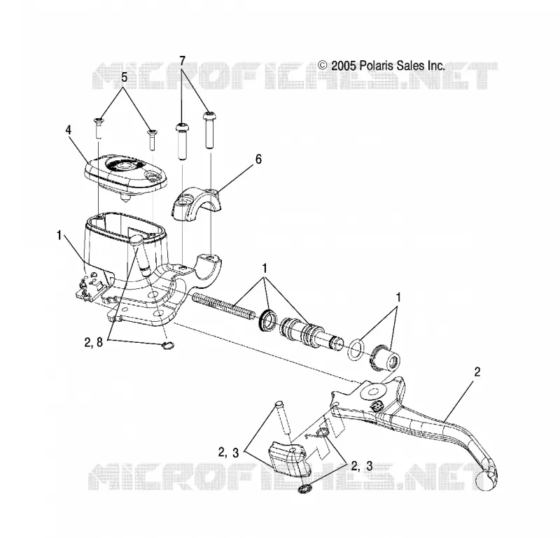 FRONT BRAKE BRAKE LEVER AND MASTER CYLINDER (TO 7/24/16)