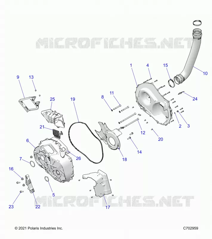 DRIVE TRAIN, CLUTCH COVER AND DUCTING
