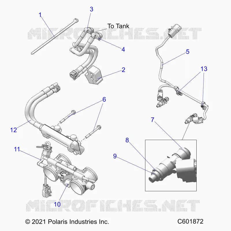 FUEL SYSTEM, RAIL, LINES AND THROTTLE BODY