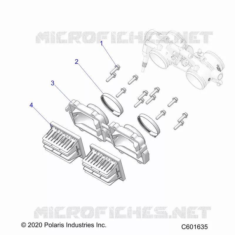 ENGINE, REED VALVE AND THROTTLE BODY ADAPTOR
