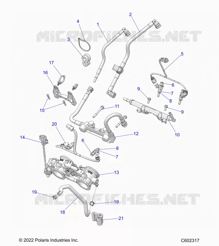 FUEL SYSTEM, RAIL, LINES AND THROTTLE BODY